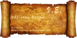 Várnai Erika névjegykártya